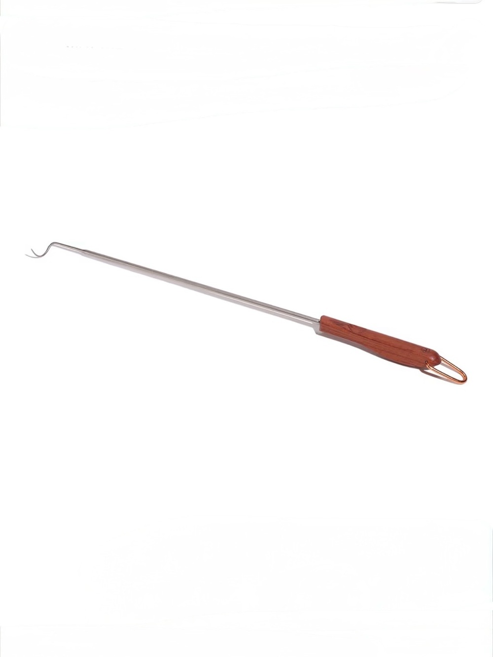 Outset Rosewood Handle Stainless Steel Grill Meat Hook BBQ Pigtail Flipper 20”